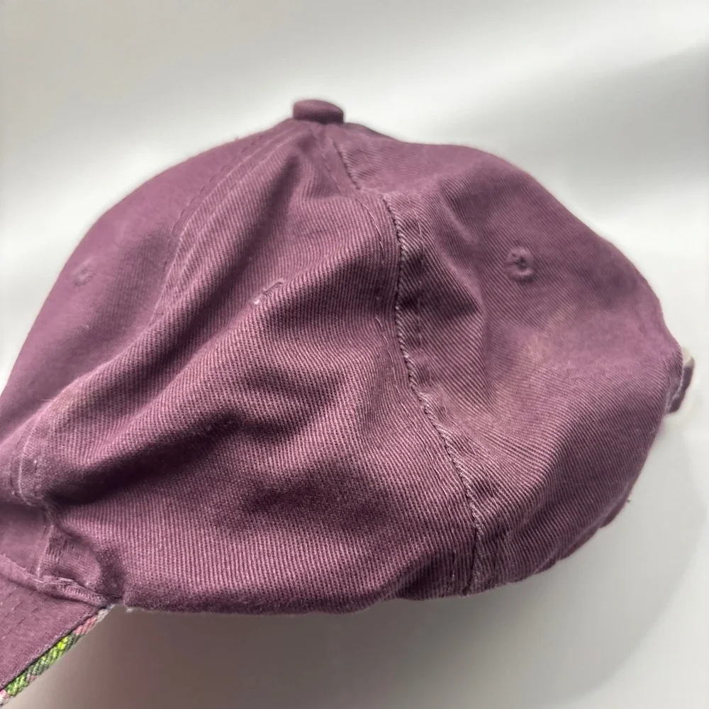 Baseball Cap Saltwater Carolinas OS Maroon Cotton OIB Ocean Isle Beach NC